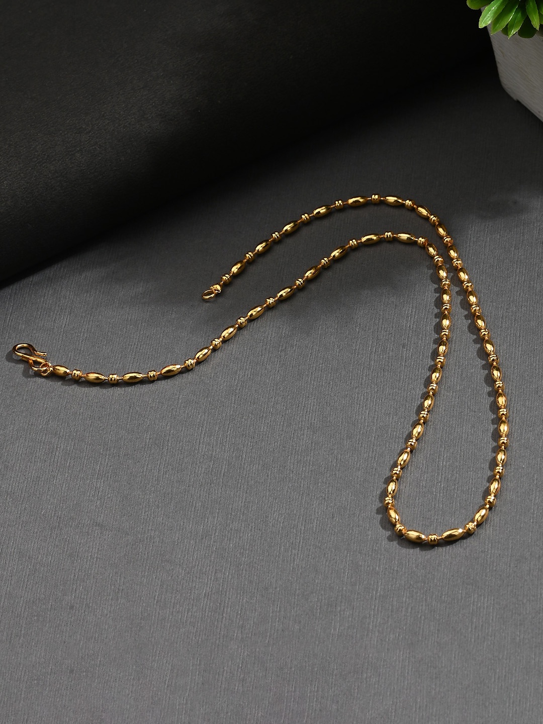 

AanyaCentric Set Of 2 Silver-Plated Anklets With Gold-Plated Chain