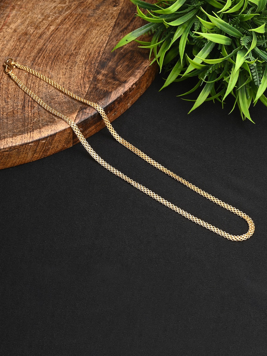 

AanyaCentric Silver-Plated Anklets With Gold-Plated Chain