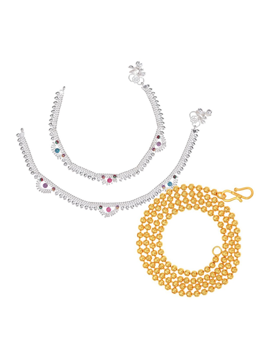 

AanyaCentric Silver Plated & Gold-Plated Necklace & Anklets