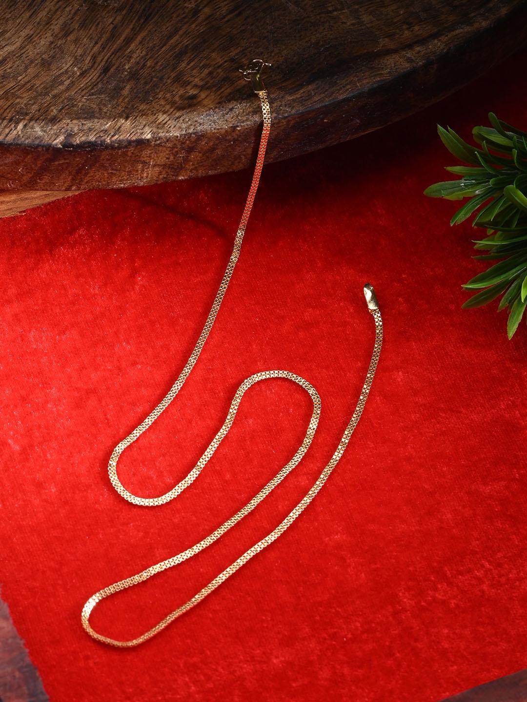 

AanyaCentric Set Of 2 Silver-Plated Anklets With Gold-Plated Chain