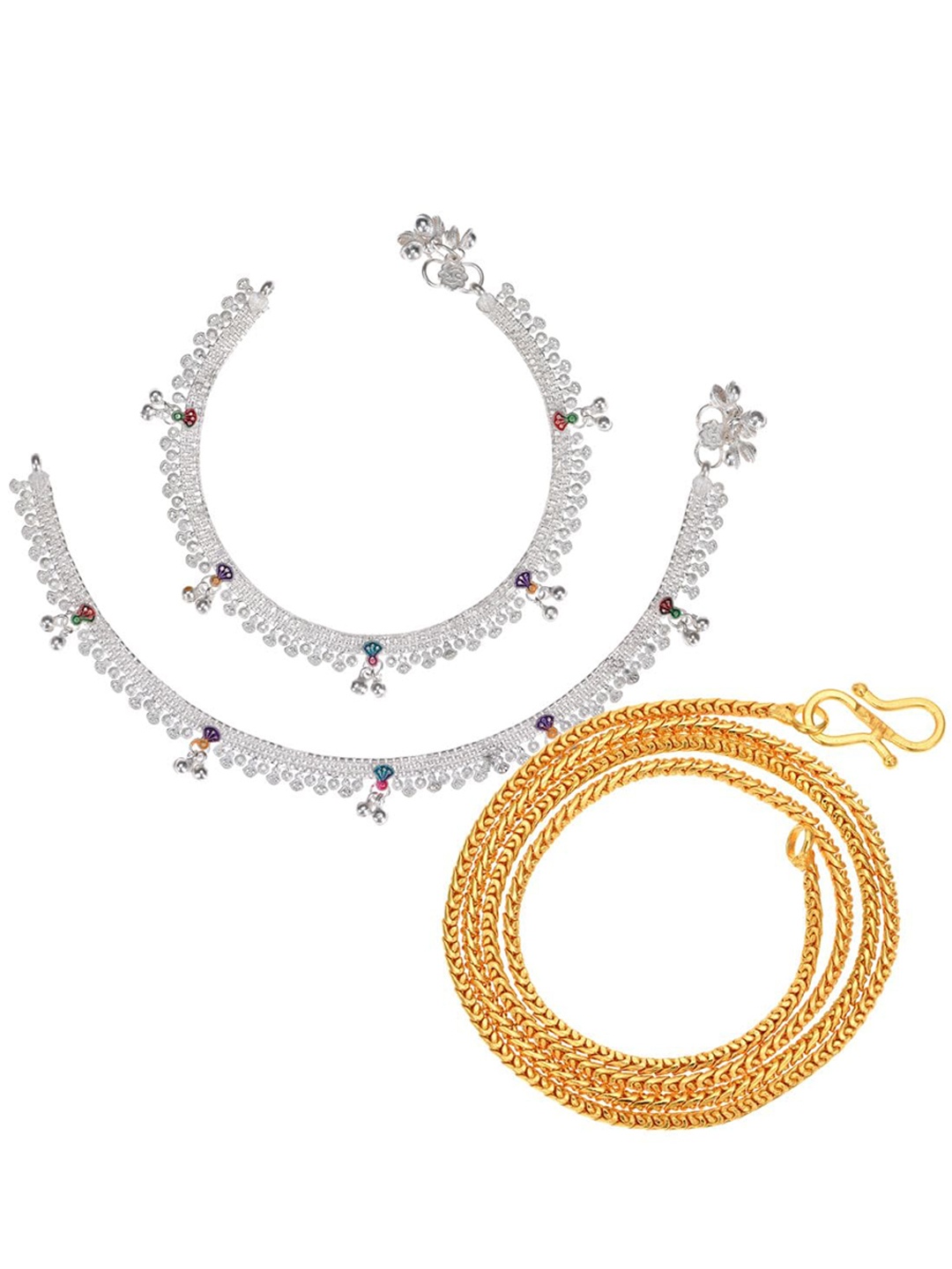 

AanyaCentric Silver Plated & Gold-Plated Necklace & Anklets