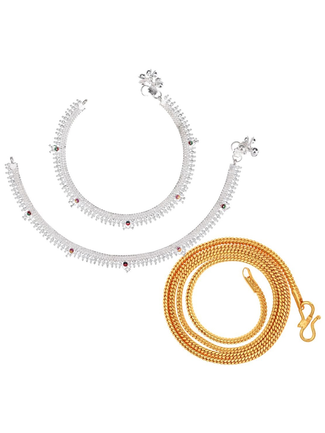 

AanyaCentric Silver Plated & Gold-Plated Necklace & Anklets