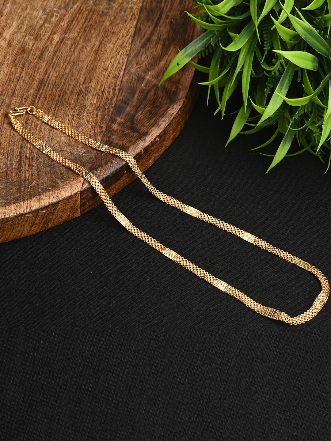 

AanyaCentric Set Of 2 Silver-Plated Anklets With Gold-Plated Chain