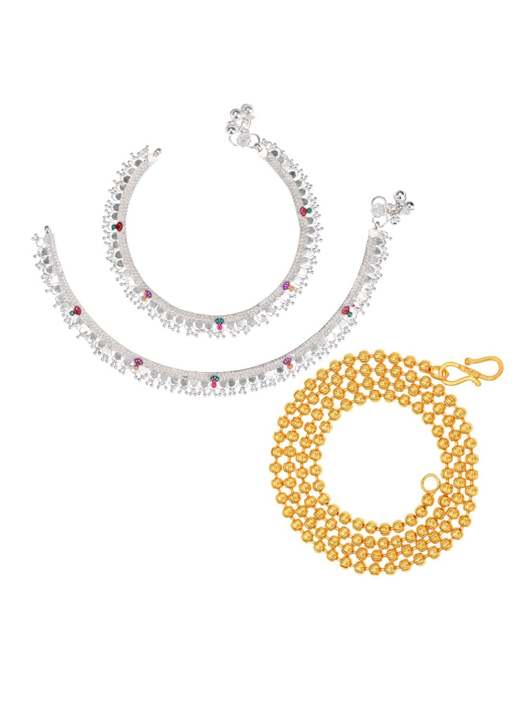 

AanyaCentric Silver Plated & Gold-Plated Necklace & Anklets