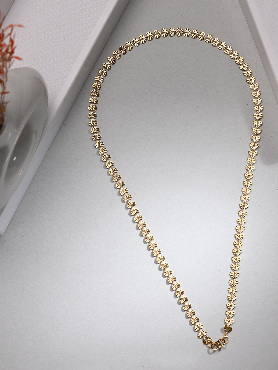 

AanyaCentric Set Of 2 Silver-Plated Beaded Anklets With Gold-Plated Chain