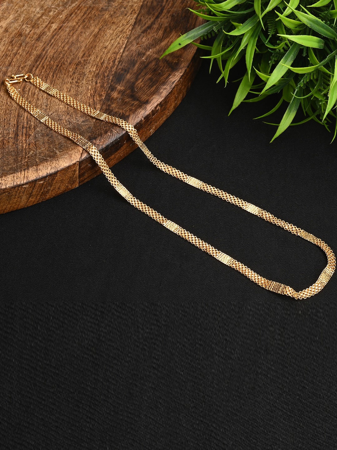

AanyaCentric Set Of 2 Silver-Plated Beaded Anklets With Gold-Plated Chain
