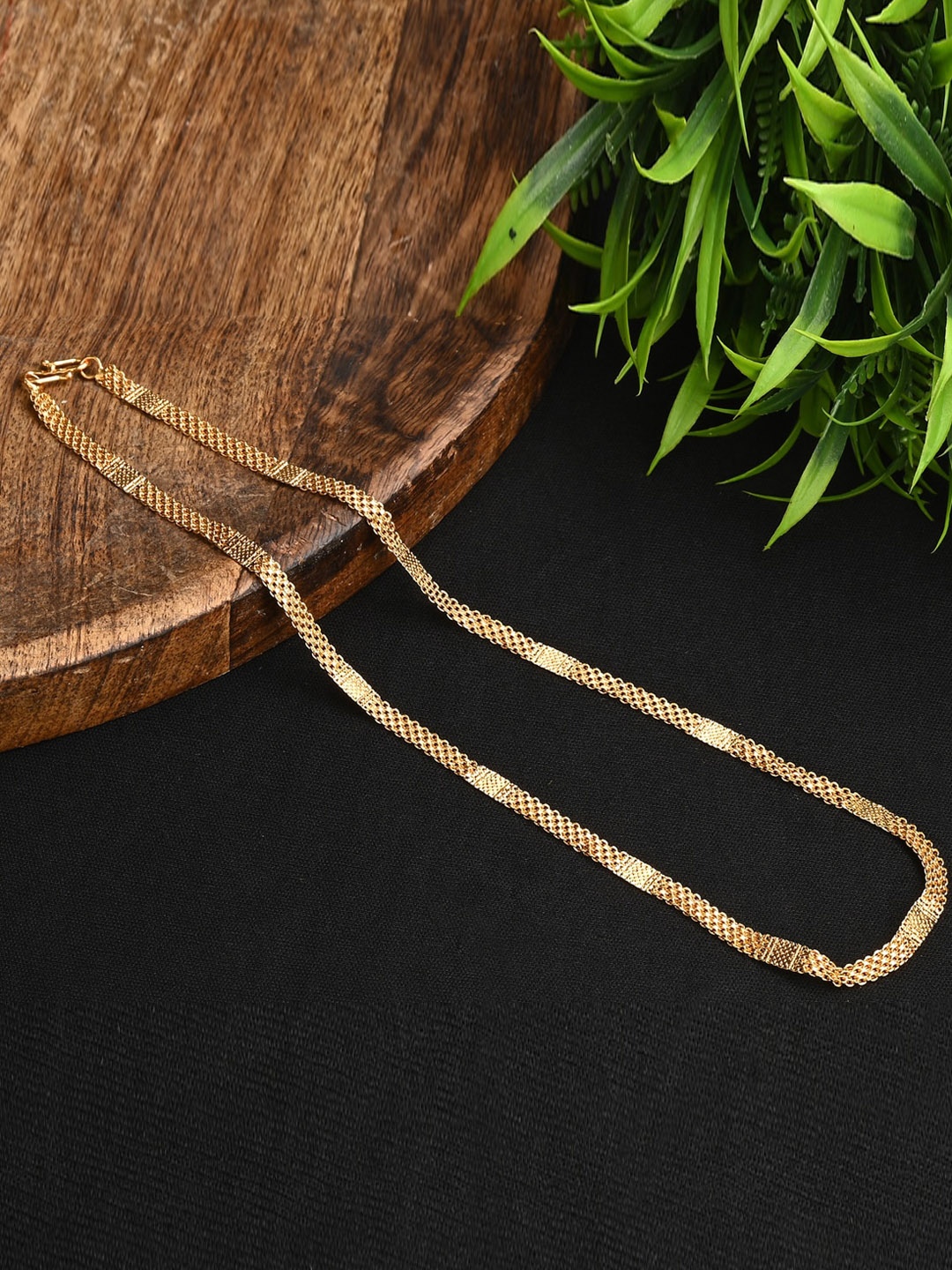 

AanyaCentric Set Of 2 Silver-Plated Anklets With Gold-Plated Chain