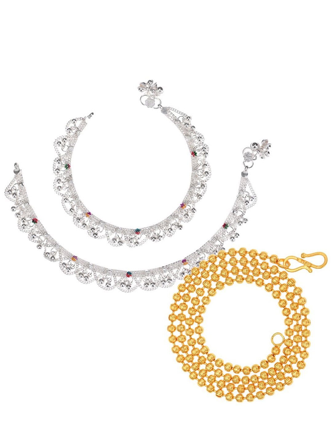 

AanyaCentric Silver Plated & Gold-Plated Necklace & Anklets