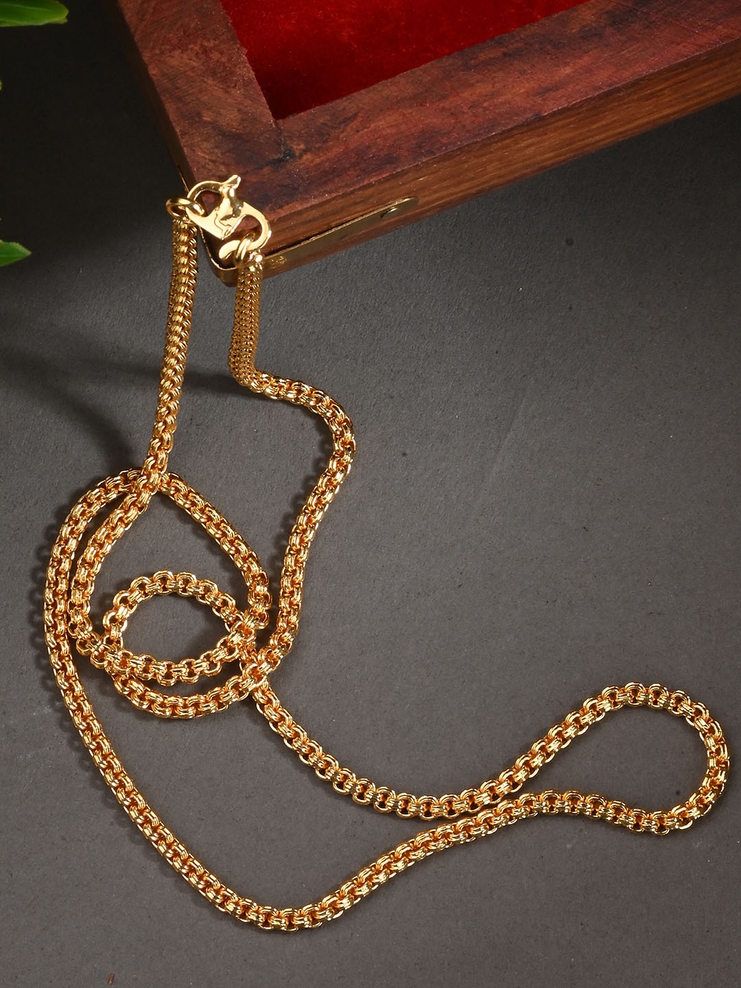 

AanyaCentric Silver-Plated Anklets With Chain, Gold
