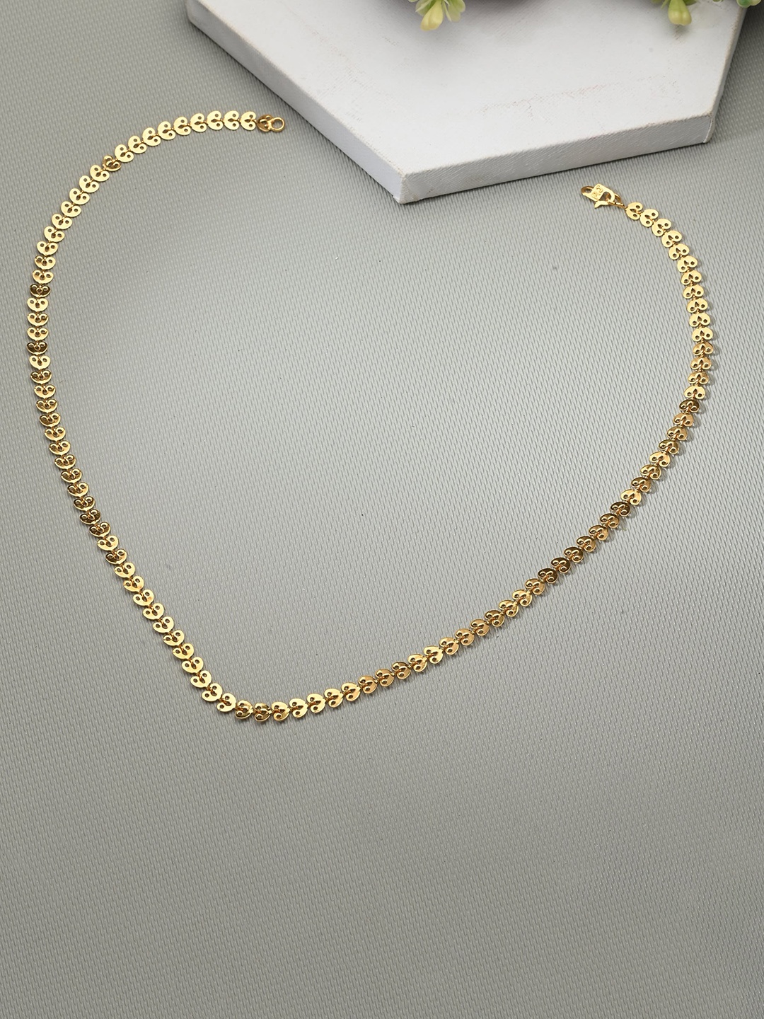 

AanyaCentric Silver-Plated Beaded Anklets With Gold-Plated Chain Jewellery Set