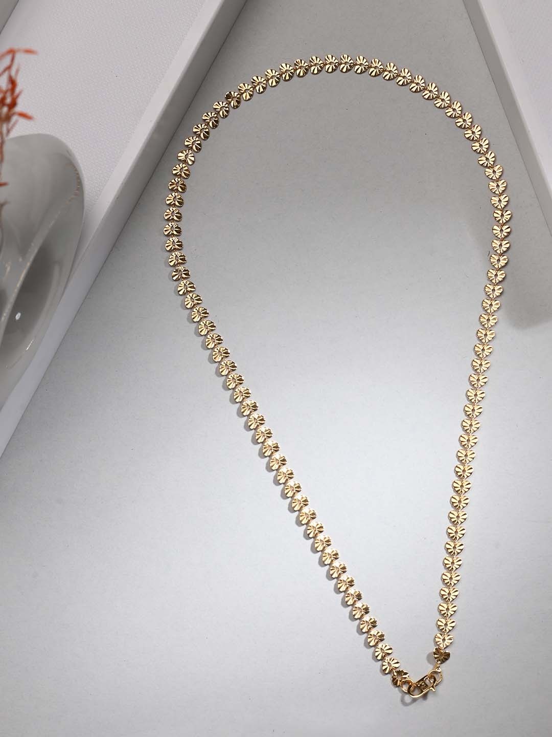 

AanyaCentric Gold-Plated Chain & Silver-Plated Anklets Jewellery Set