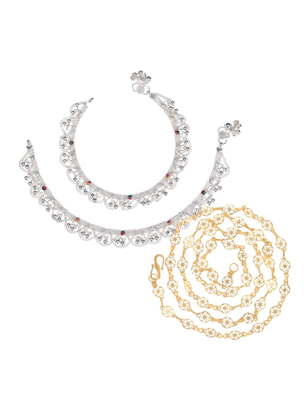 

AanyaCentric Gold & Silver-Plated Artificial Beads Jewellery Set