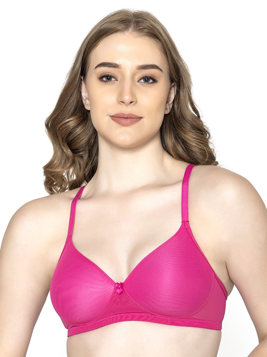 

B'ZAR Full Coverage Lightly Padded Everyday Mesh T-Shirt Bra With All Day Comfort, Magenta