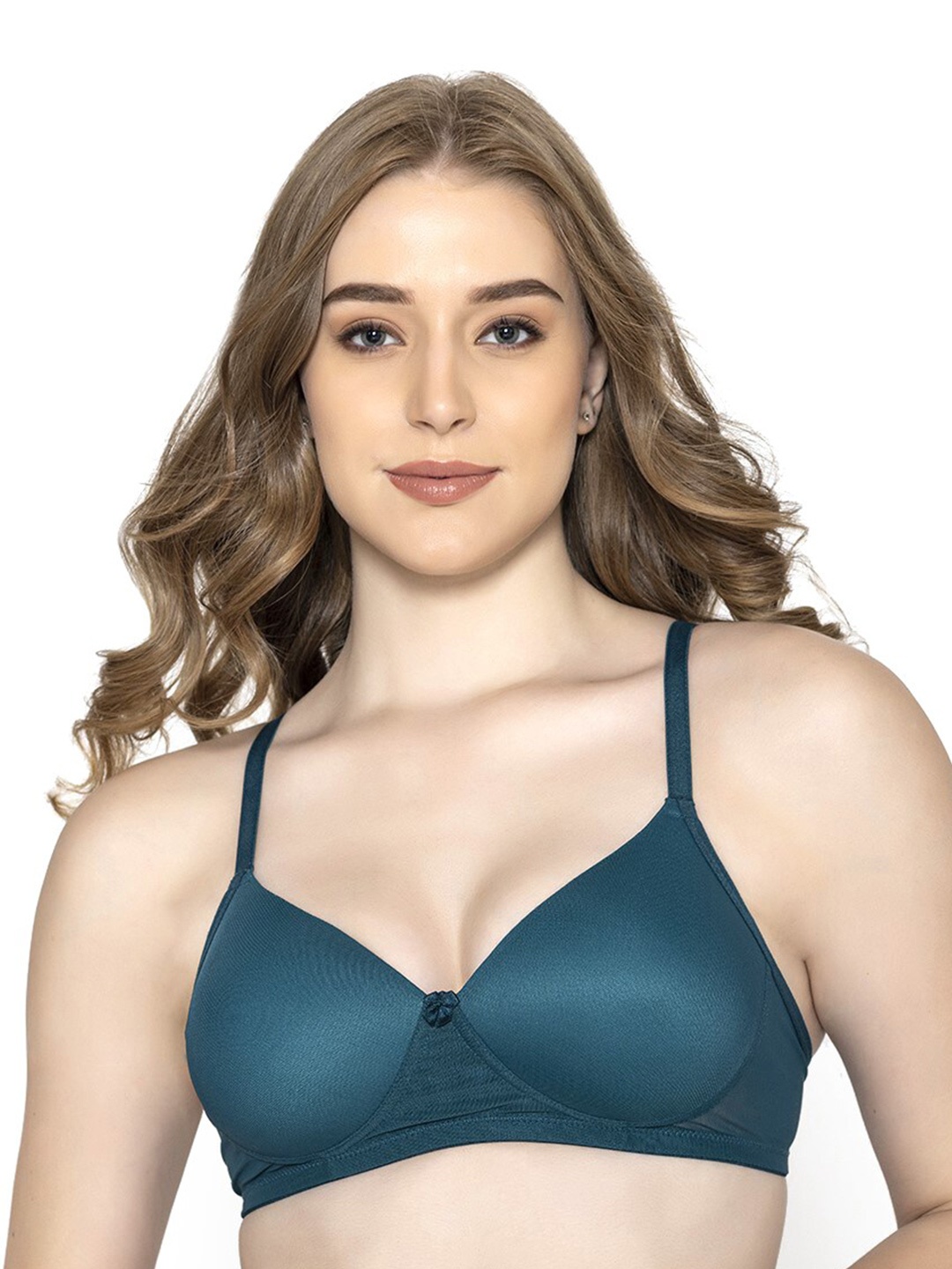 

B'ZAR Full Coverage Lightly Padded Everyday Mesh T-Shirt Bra With All Day Comfort, Teal