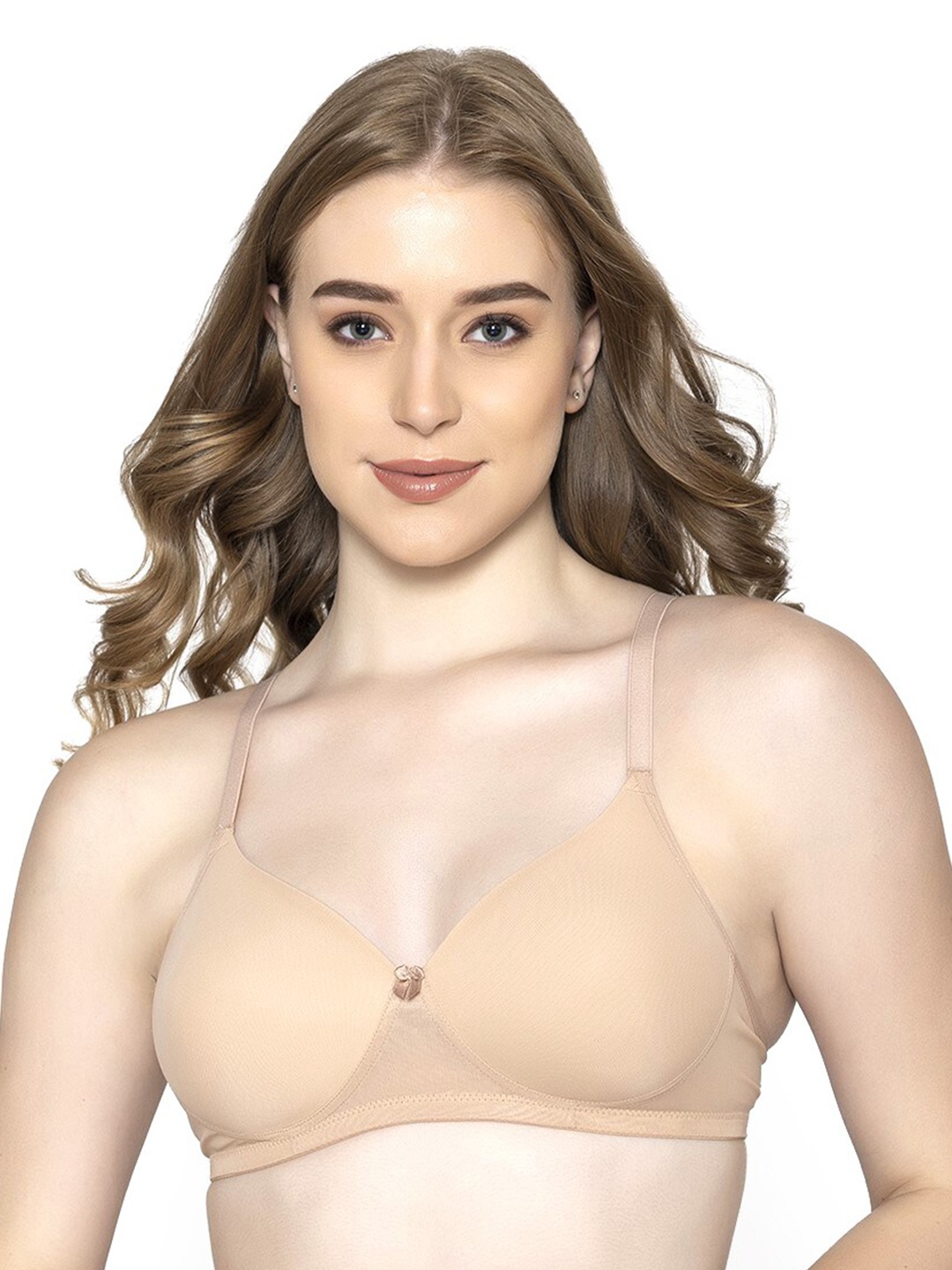 

B'ZAR Full Coverage Lightly Padded Everyday Mesh T-Shirt Bra With All Day Comfort, Beige