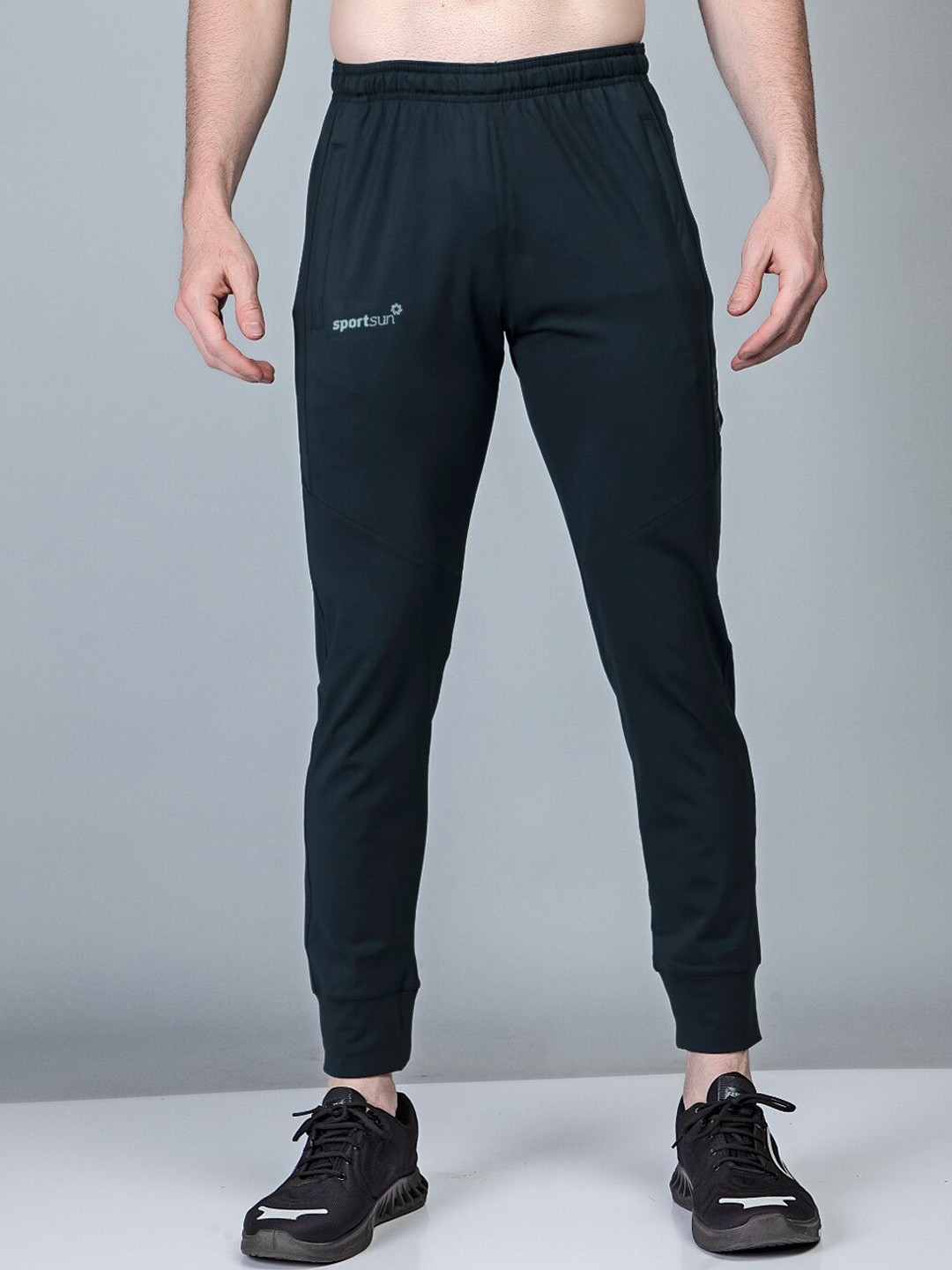 

SPORT SUN Men Rapid Dry Mid Rise Training Or Gym Joggers, Navy blue