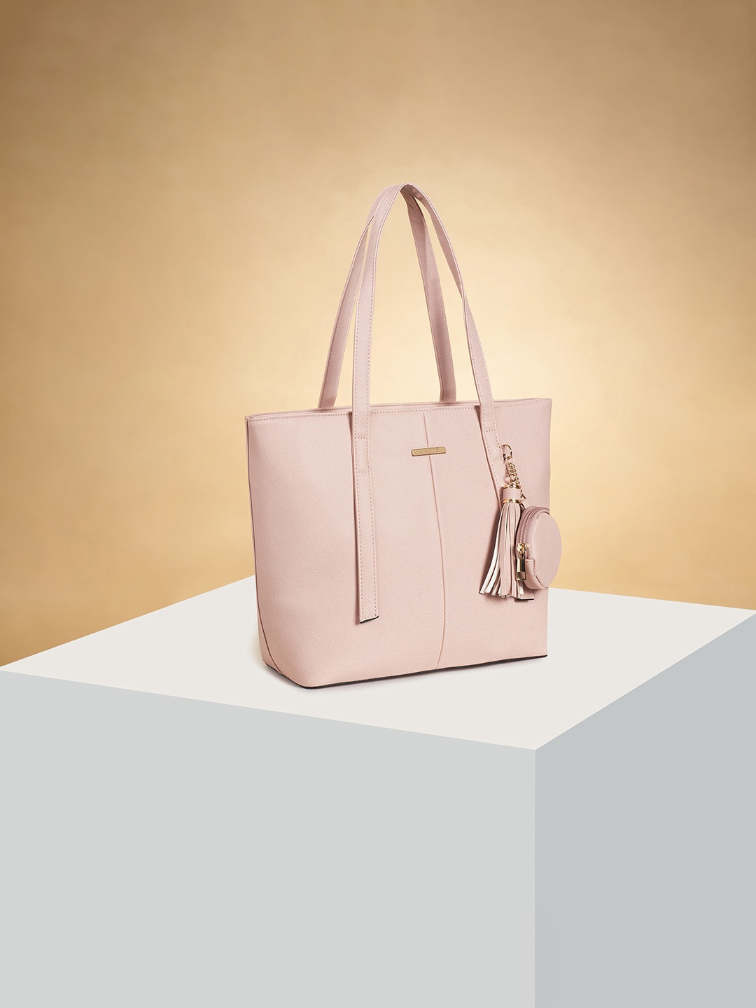 

Forever Glam by Pantaloons Oversized Structured Handheld Bag With Pouch, Pink