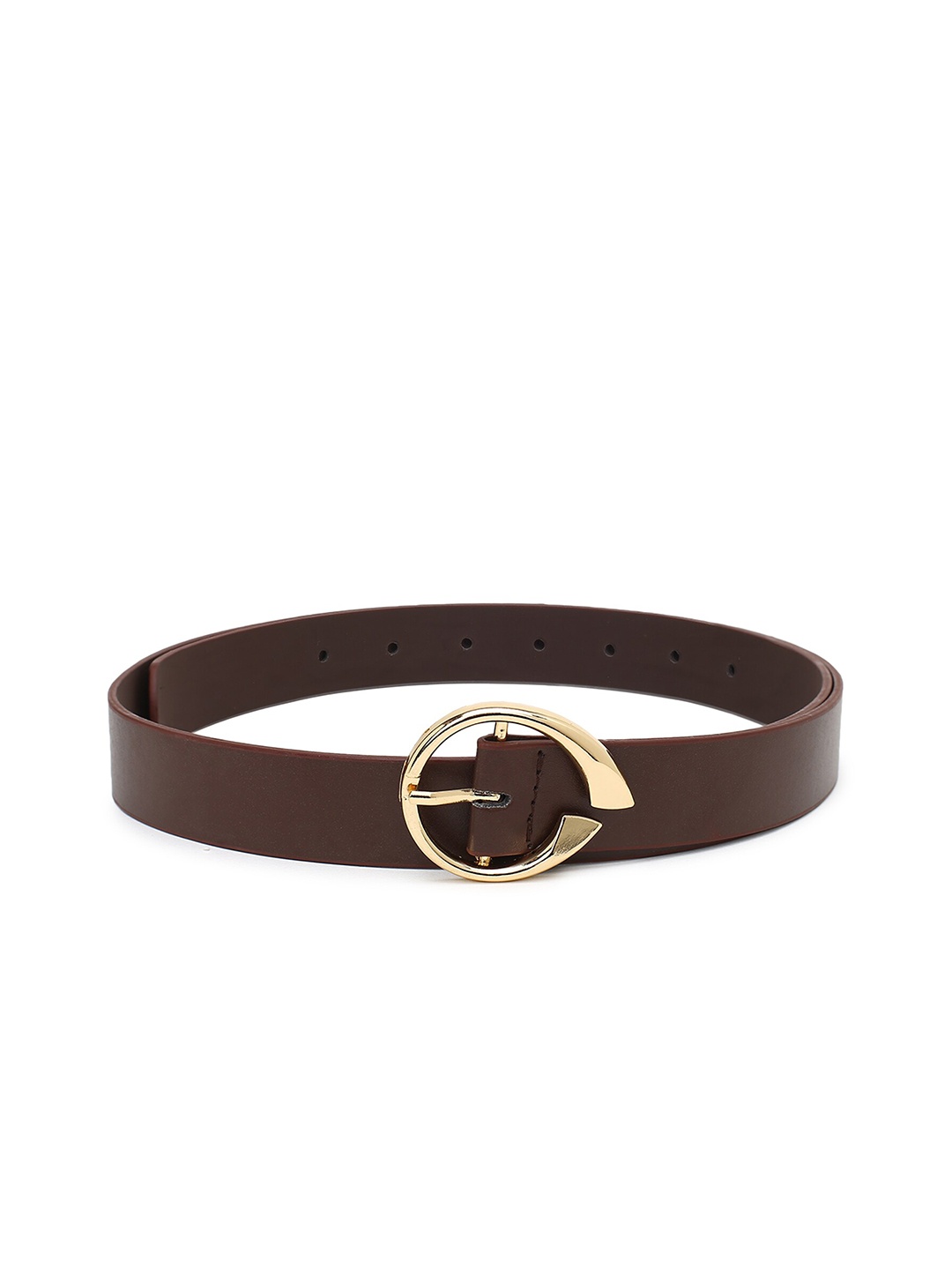 

CRUSSET Women Synthetic Leather Slim Belt, Brown