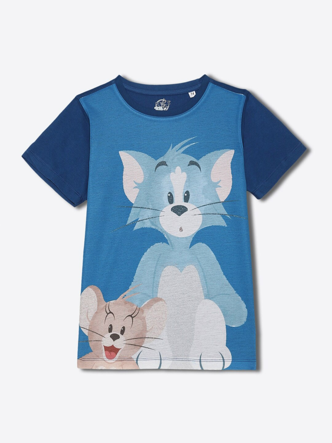 

YK Warner Bros Boys Tom & Jerry Graphic Printed T-shirt, Blue