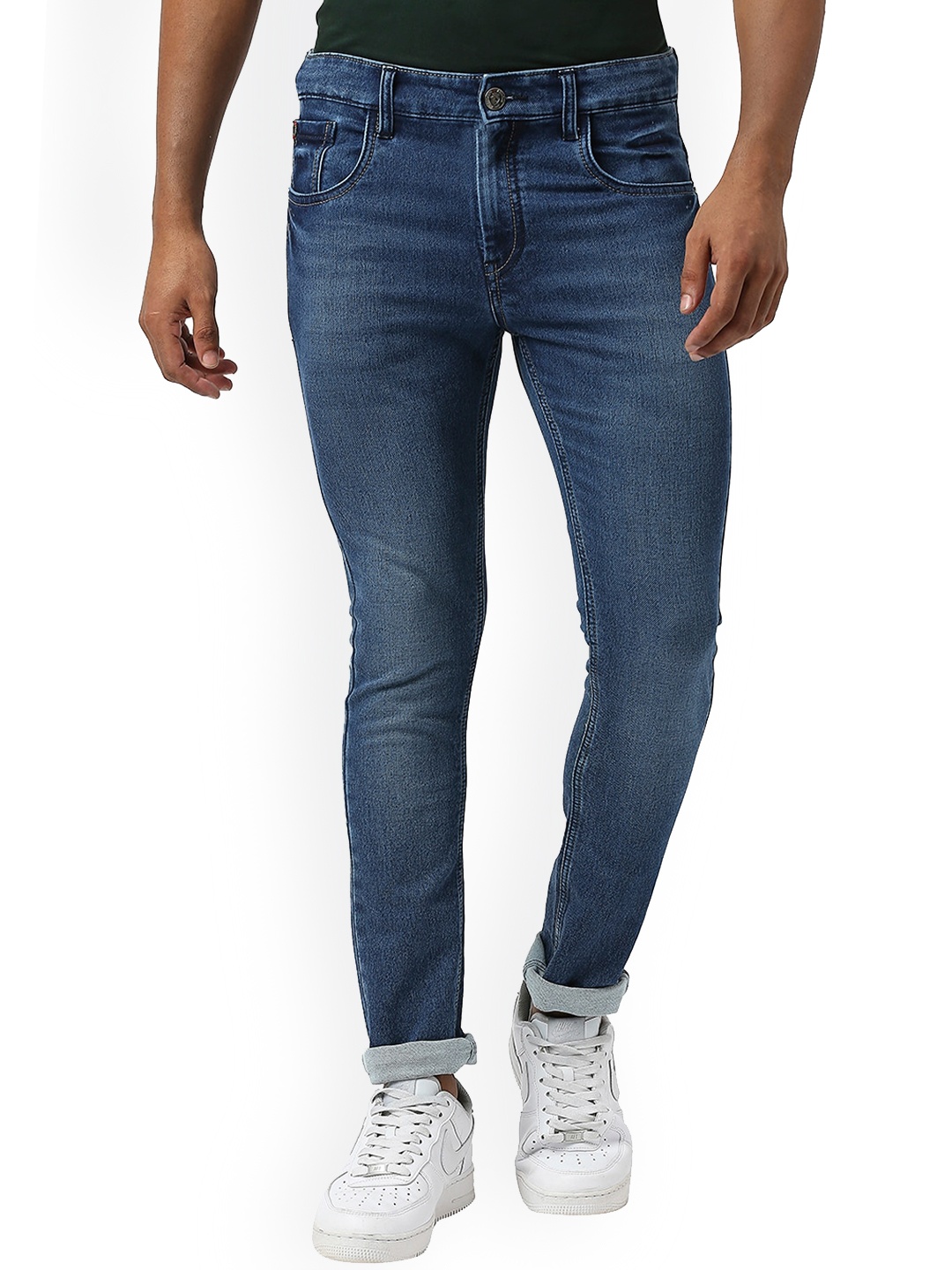 

Berkshire Men Smart Slim Fit Clean Look Light Fade Whiskers Jeans, Blue