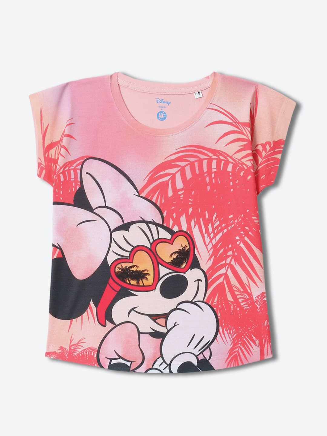 

YK Disney Girls Printed Extended Sleeves Top, Pink