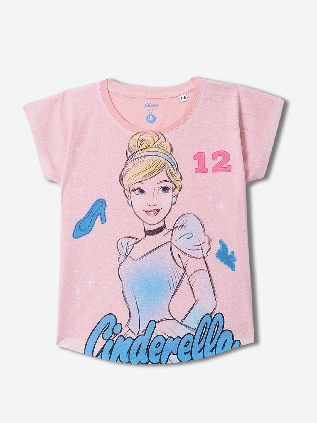 

YK Disney Girls Disney Princess Printed Top, Pink