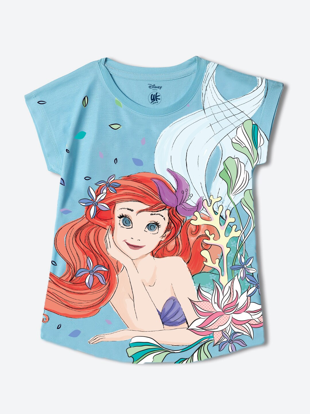 

YK Disney Girls Disney Princess Printed Top, Blue