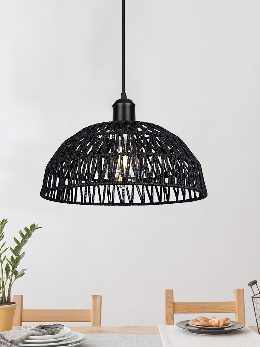 

Homesake Black Textured Metal Contemporary Ceiling Lamps
