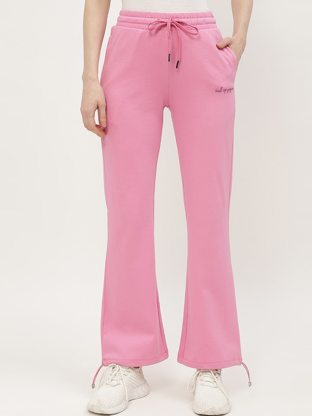 

MADAME M SECRET Women Mid Rise Track Pants, Pink