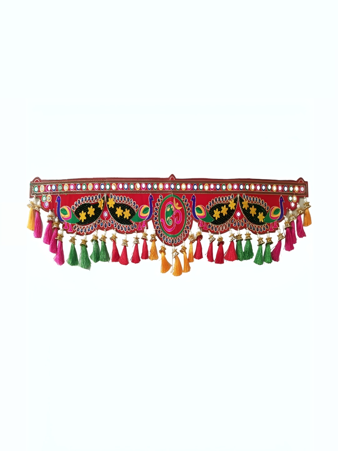 

NARYA TRADITIONAL Pink & Yellow Fabric Hanging Wall Decor
