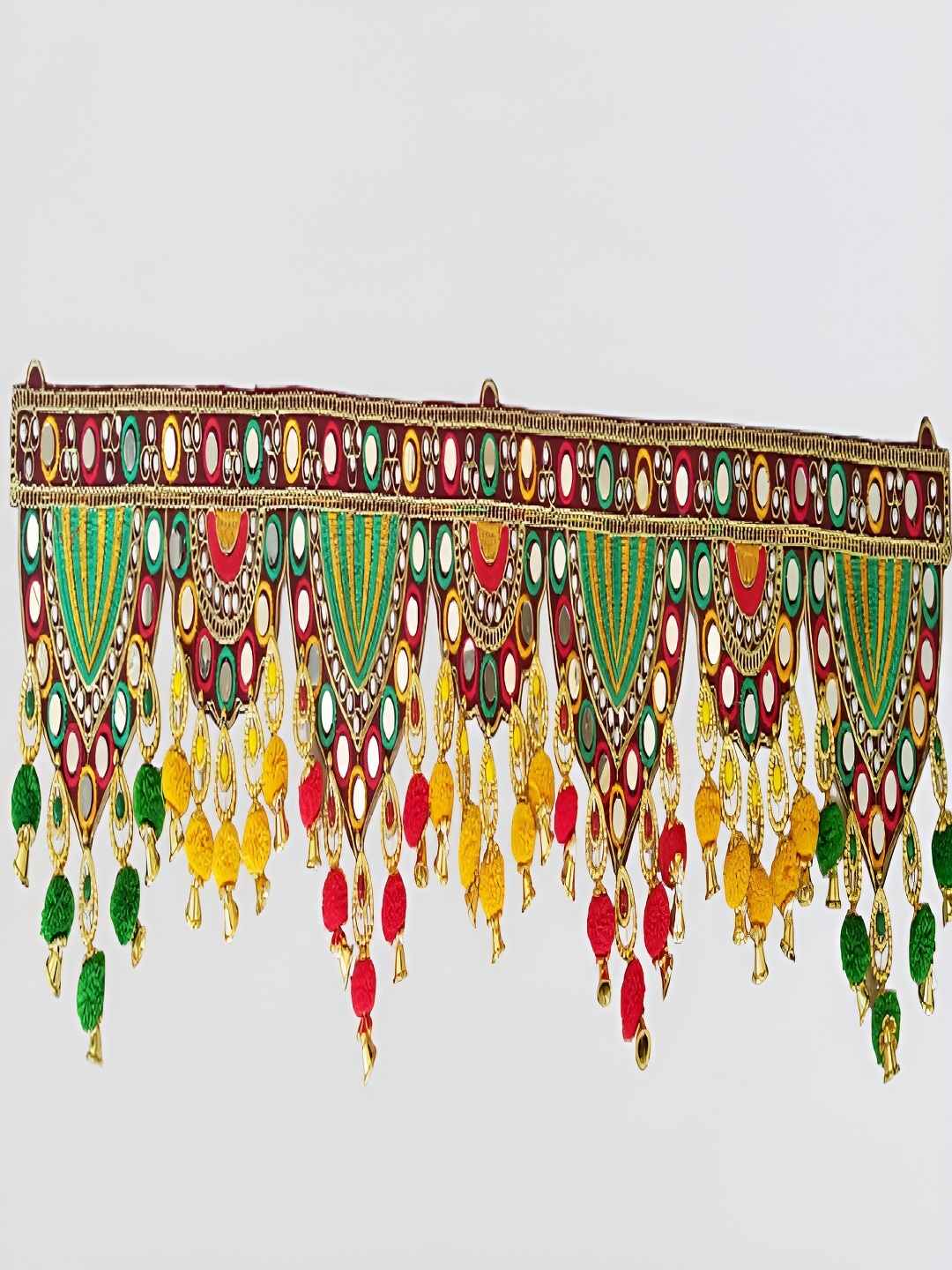 

NARYA TRADITIONAL Green & Yellow Fabric Hanging Wall Decor