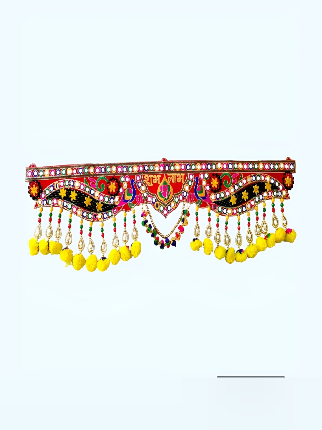

NARYA TRADITIONAL Pink & Yellow Fabric Hanging Wall Decor