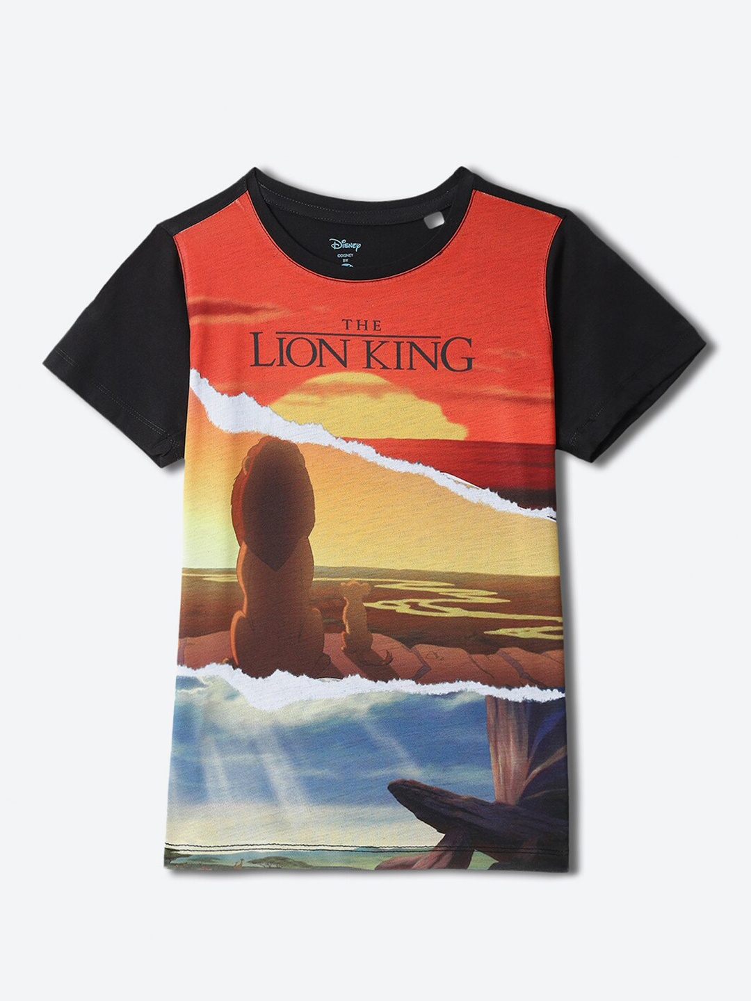 

YK Disney Boys Simba Printed T-shirt, Black