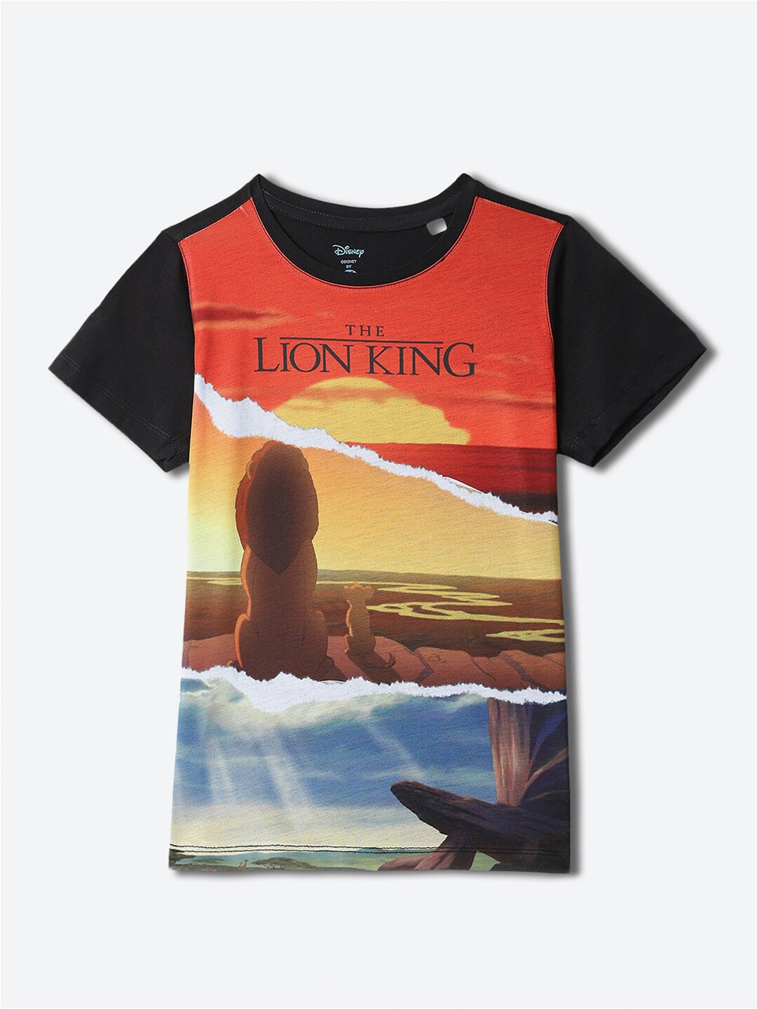 

YK Disney Boys Simba Printed T-shirt, Black