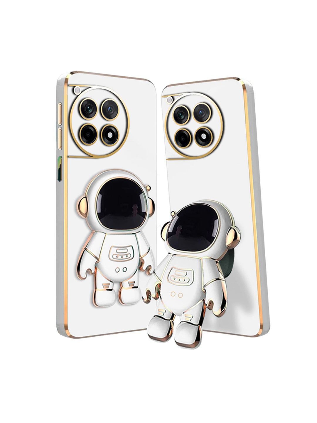 

Karwan 3D Astronaut with Folding Stand Oneplus 12R Back Cover Case, White