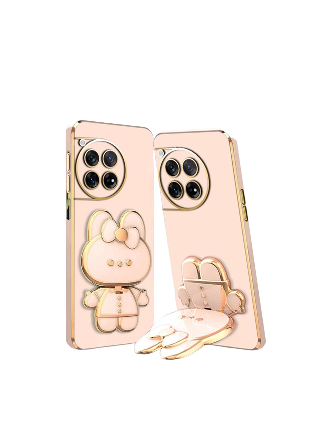 

Karwan 3D Cat Oneplus 12 Mobile Back Case With Stand, Pink