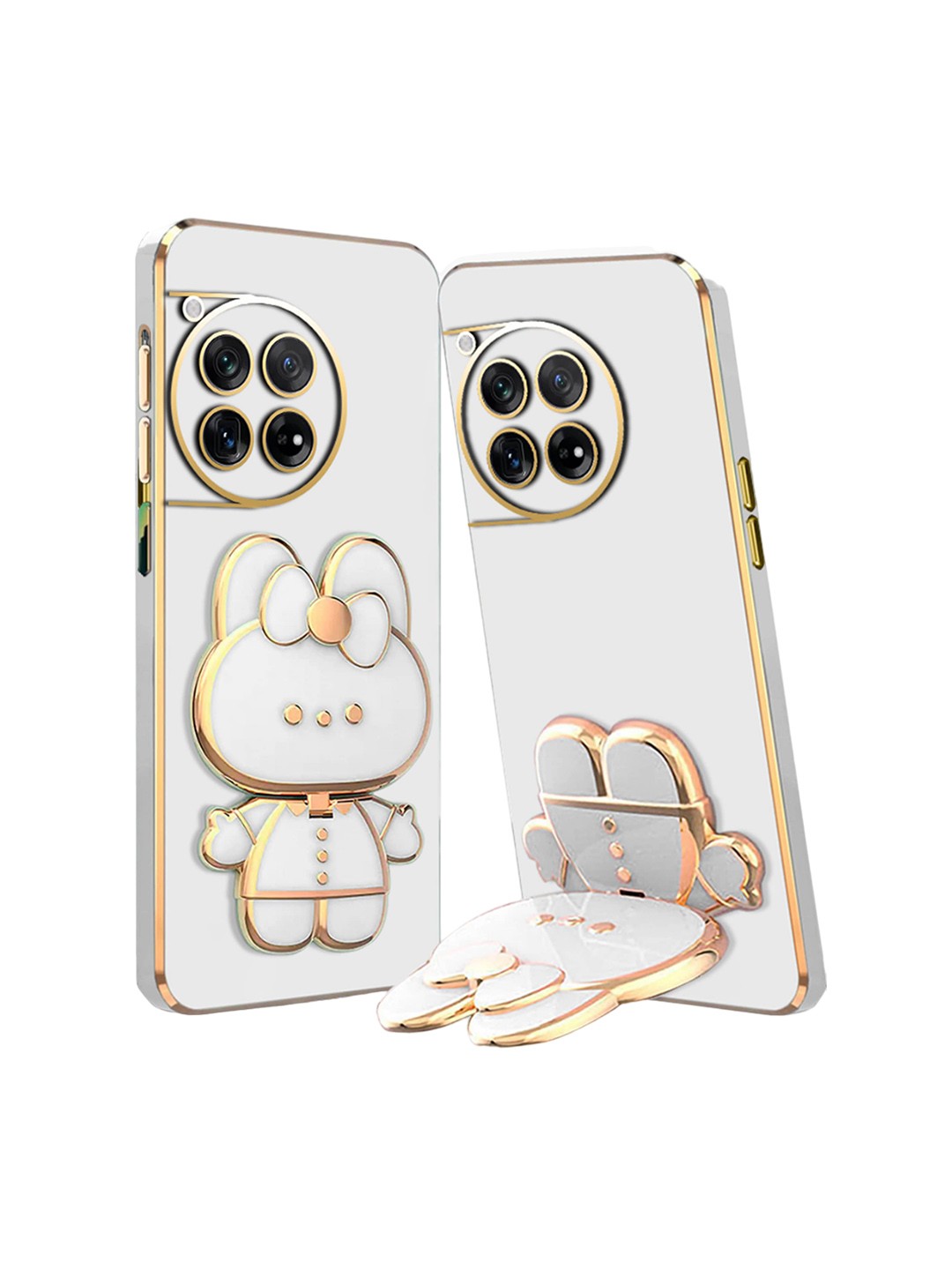 

Karwan Oneplus 12 3D Cat with Folding Stand Mobile Back Case, White