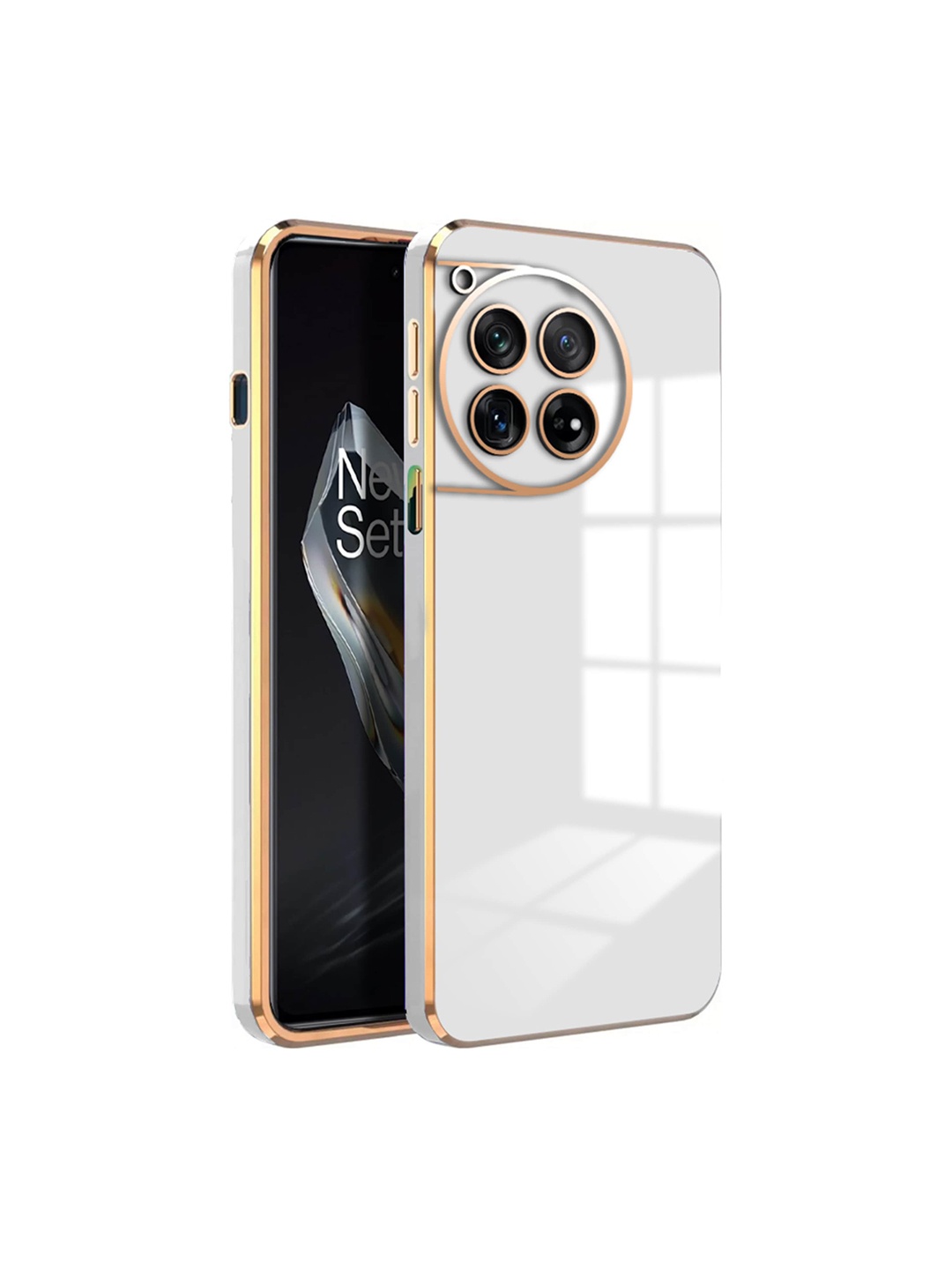 Karwan Luxury 6D Chrome Oneplus Nord 12 Back Case Mobile Accessories, White