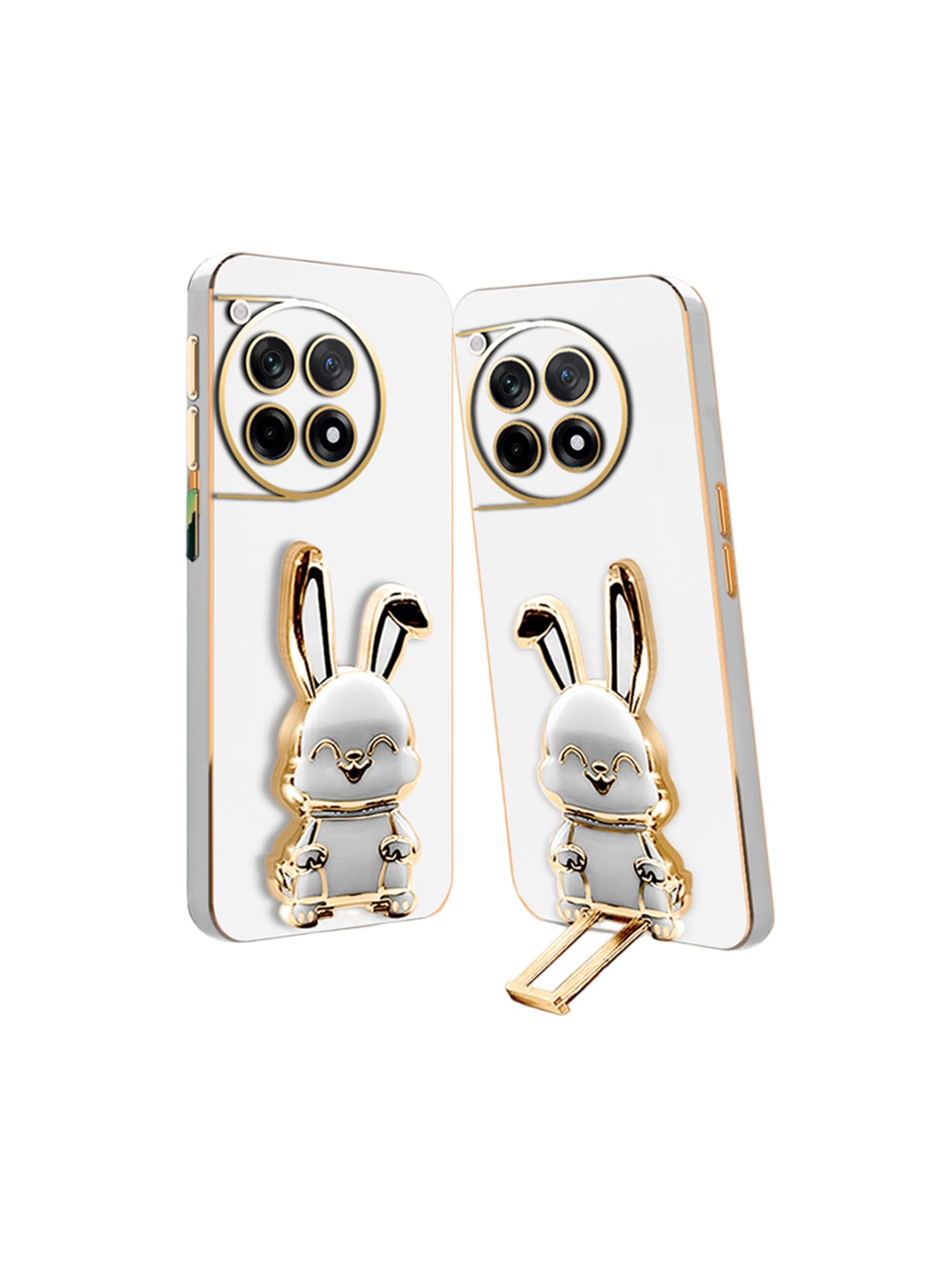 

Karwan Oneplus 12R 3D Bunny Mobile Back Case With Stand, White