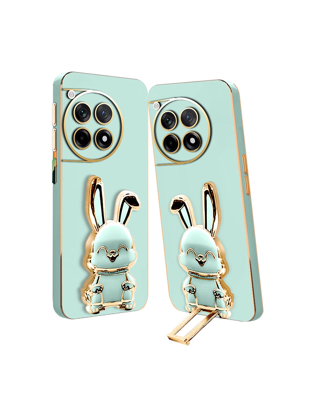 

Karwan Oneplus 12R 3D Bunny Mobile Back Case With Stand, Green