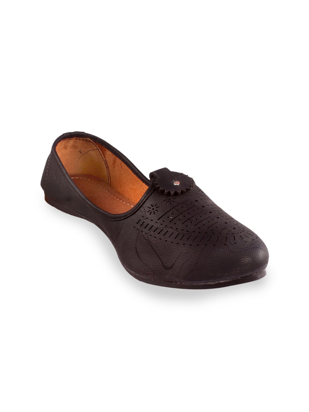 

Apratim Men Laser Cuts Mojaris, Black