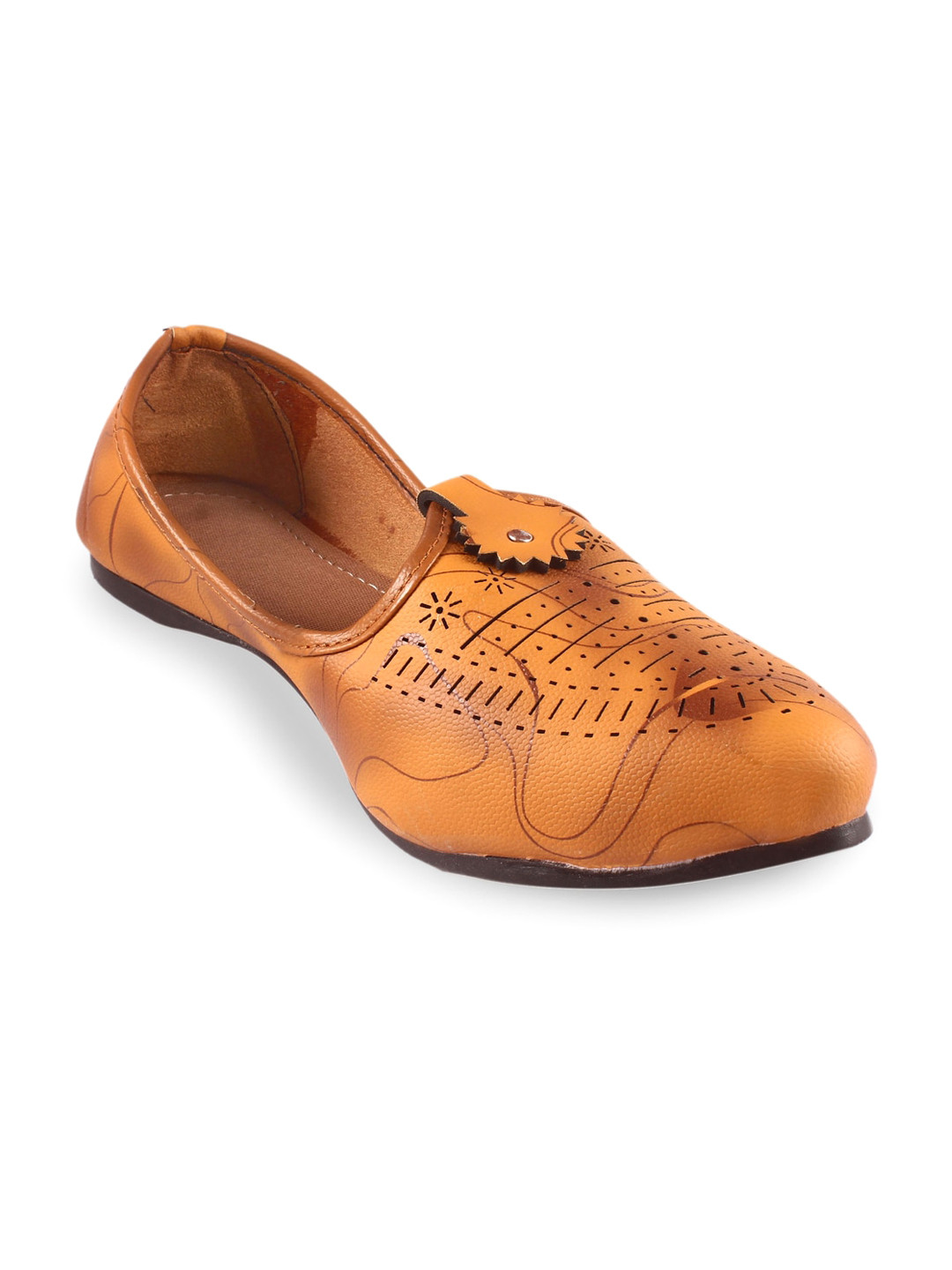 

Apratim Men Laser Cut Mojaris, Tan