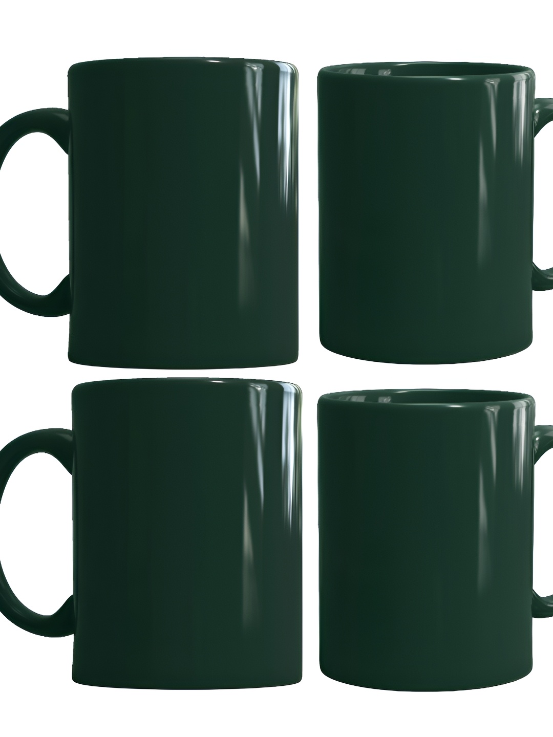 

SUBLIKRAFT Green 4 Pcs Ceramic Glossy Mugs 330 ml