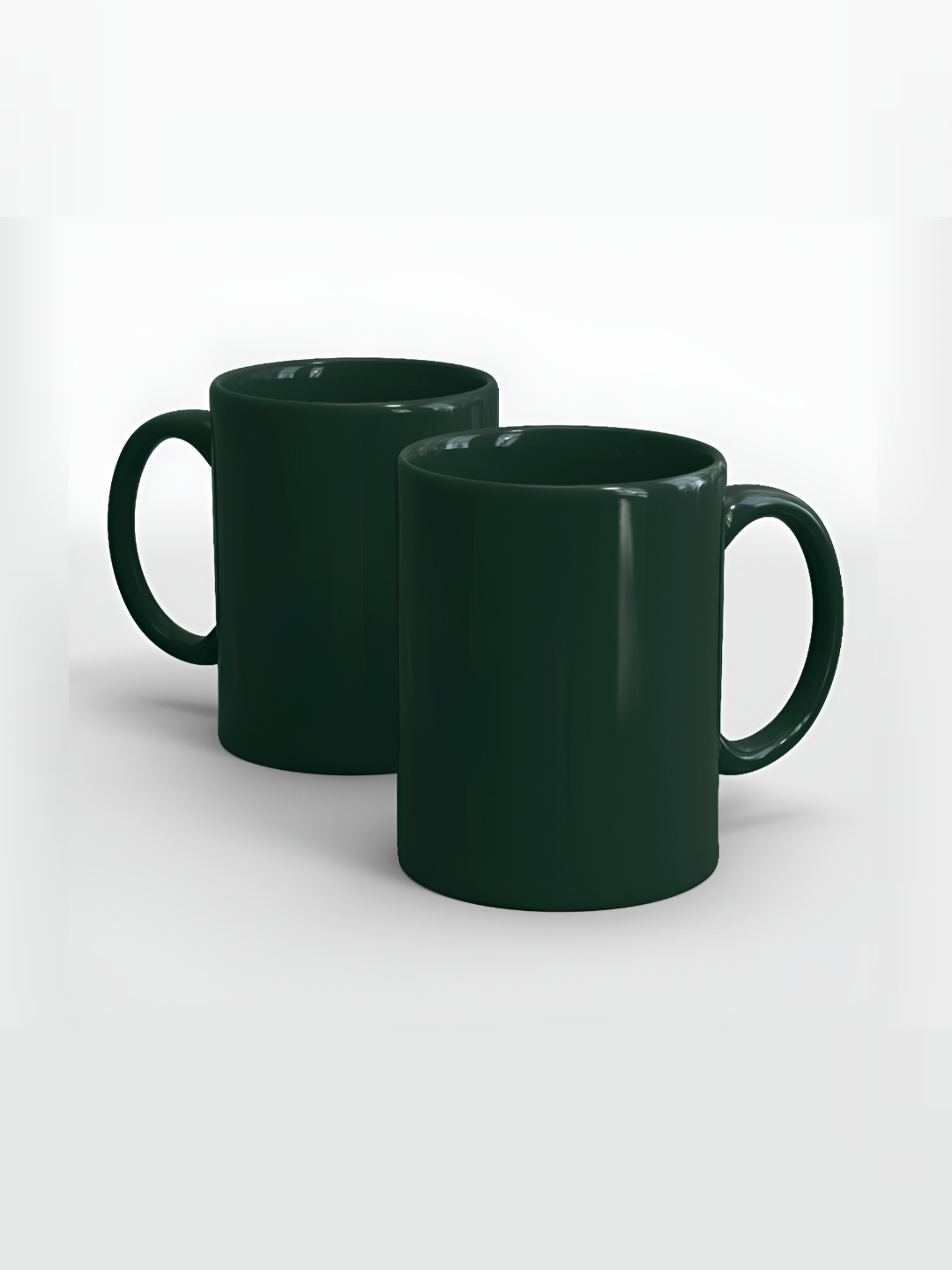 

SUBLIKRAFT Green 2 Pcs Ceramic Glossy Mugs 330 ml