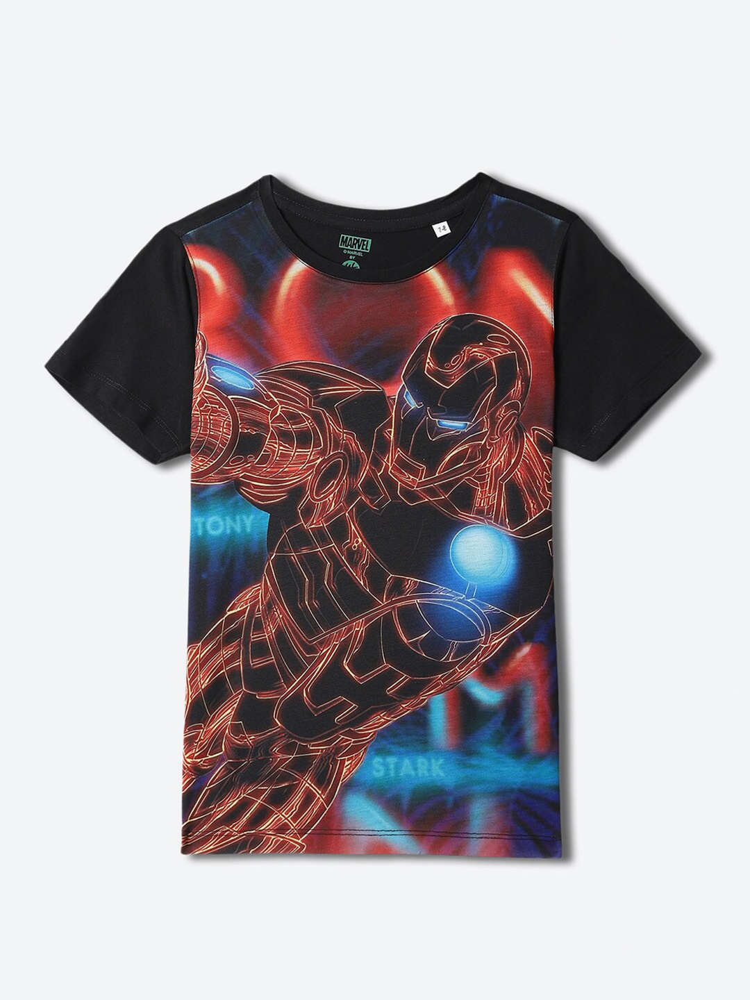 

YK Marvel Boys Iron Man Printed Round Neck Short Sleeves Regular T-shirt, Black