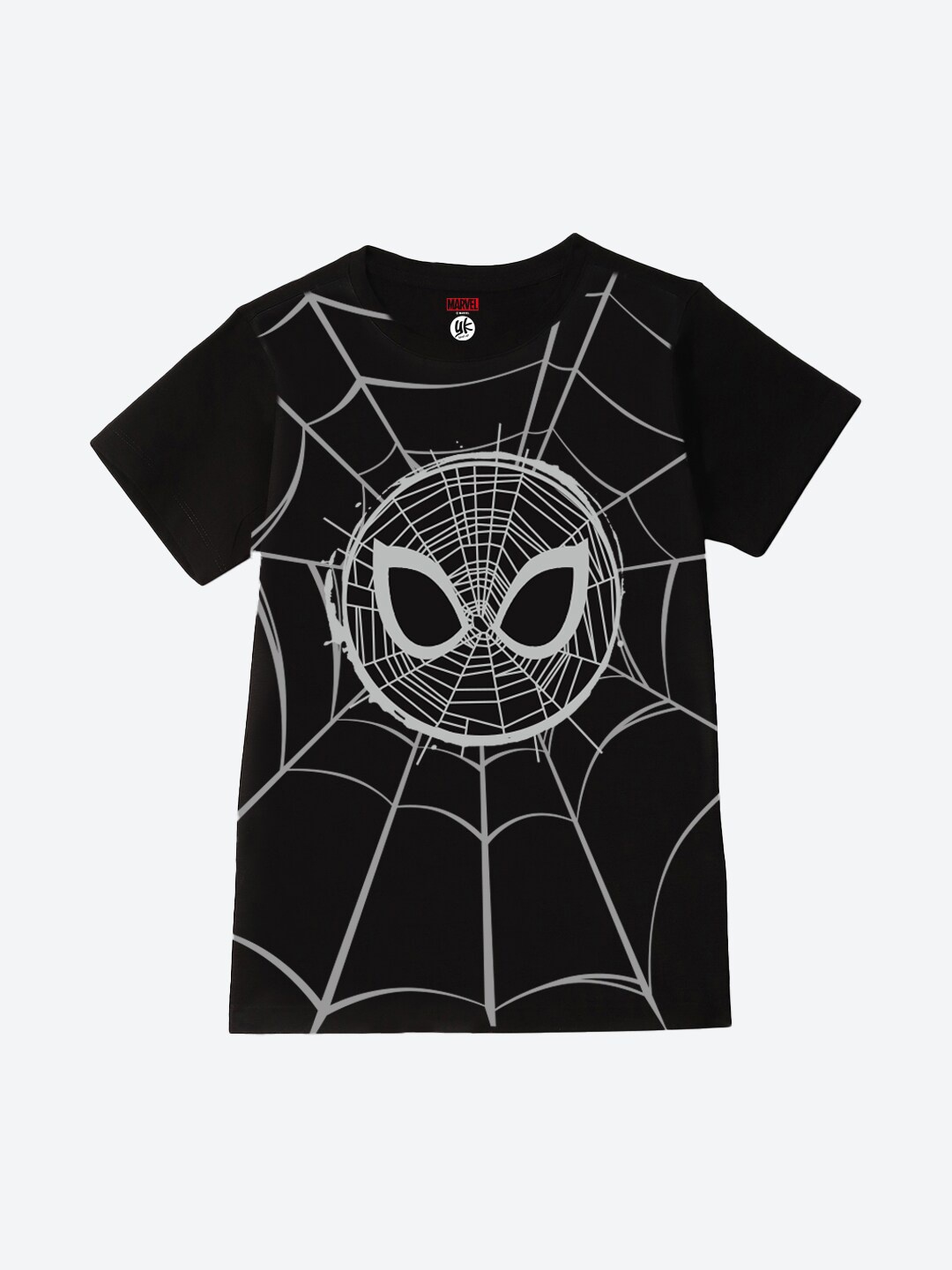 

YK Marvel Boys Spider-Man Graphic Printed T-shirt, Black
