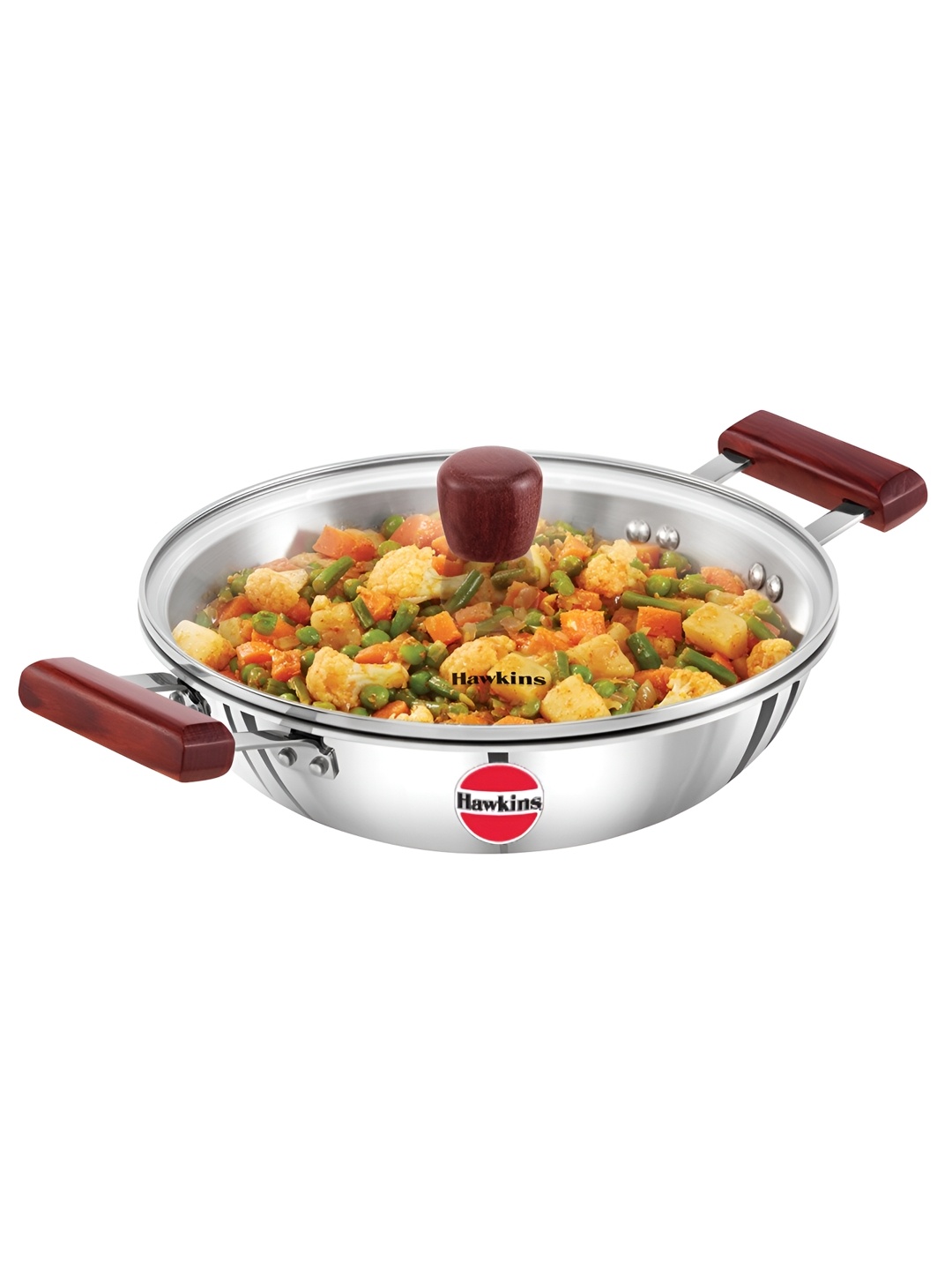 

Hawkins Silver-Toned Tri-Ply Stainless Steel Fry Pan With Lid