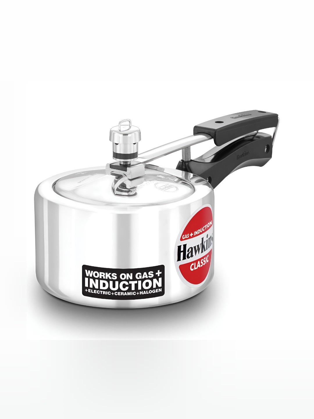 

Hawkins Black Classic 1.5L Tall Pressure Cooker, Silver