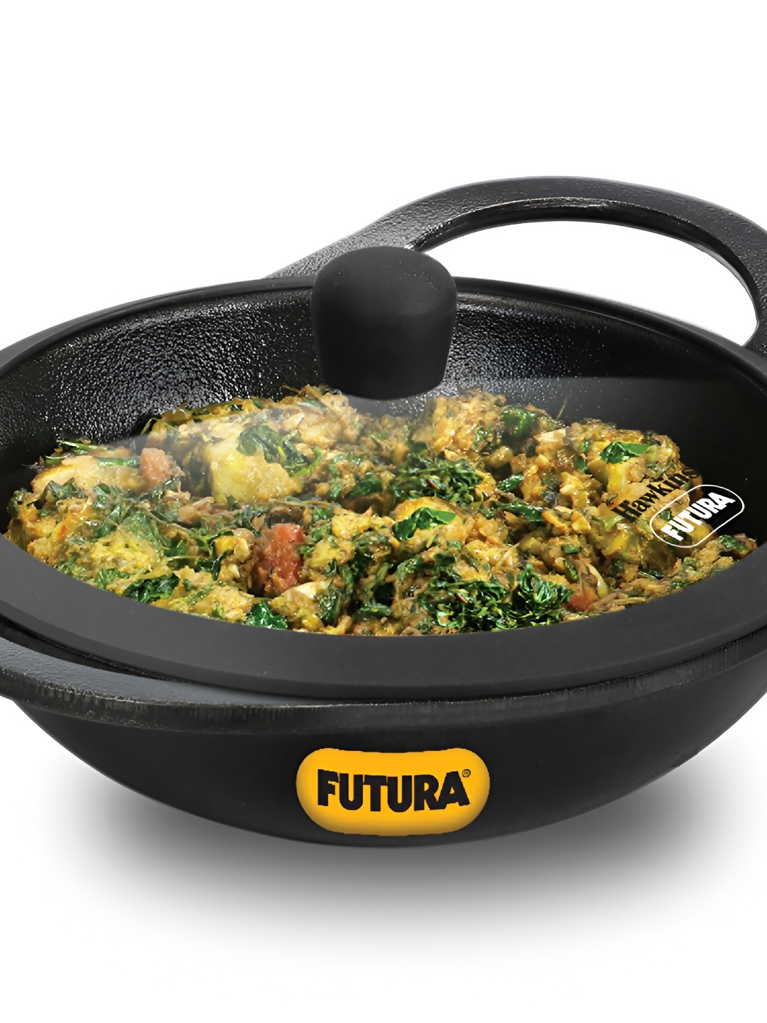 

Hawkins Black Cast Iron Kadhai or Wok 2 Litres