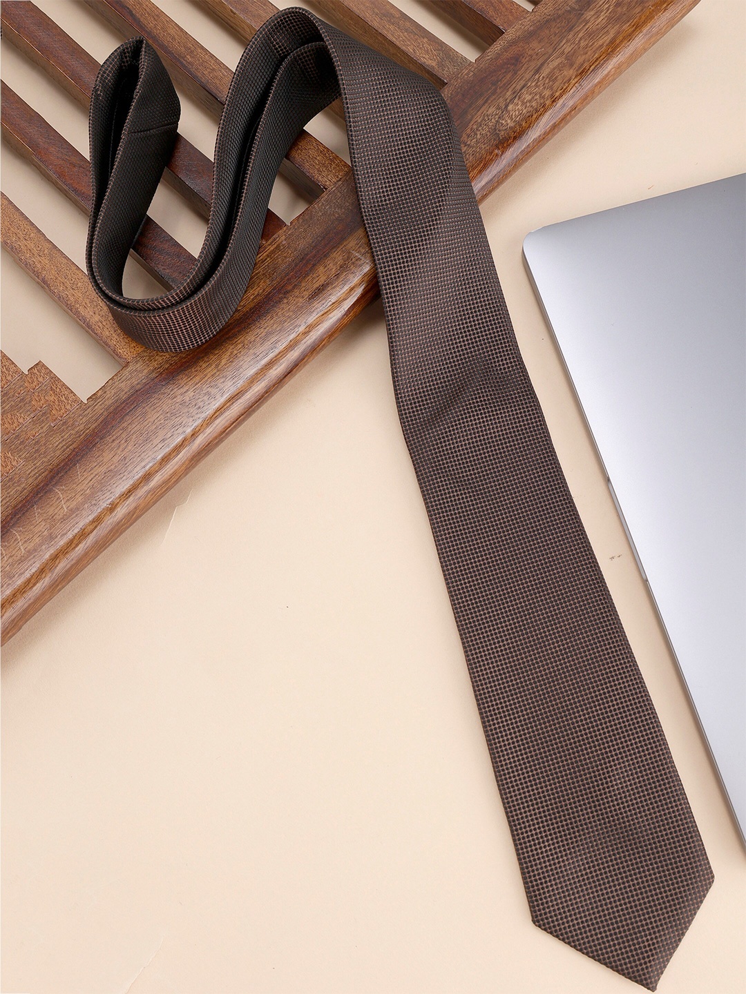 

Alvaro Castagnino Men Printed Skinny Tie, Brown